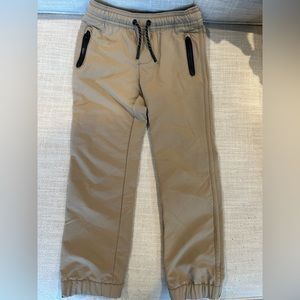 Khaki colored toddler joggers